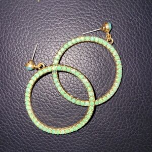 Light Green hoop earrings